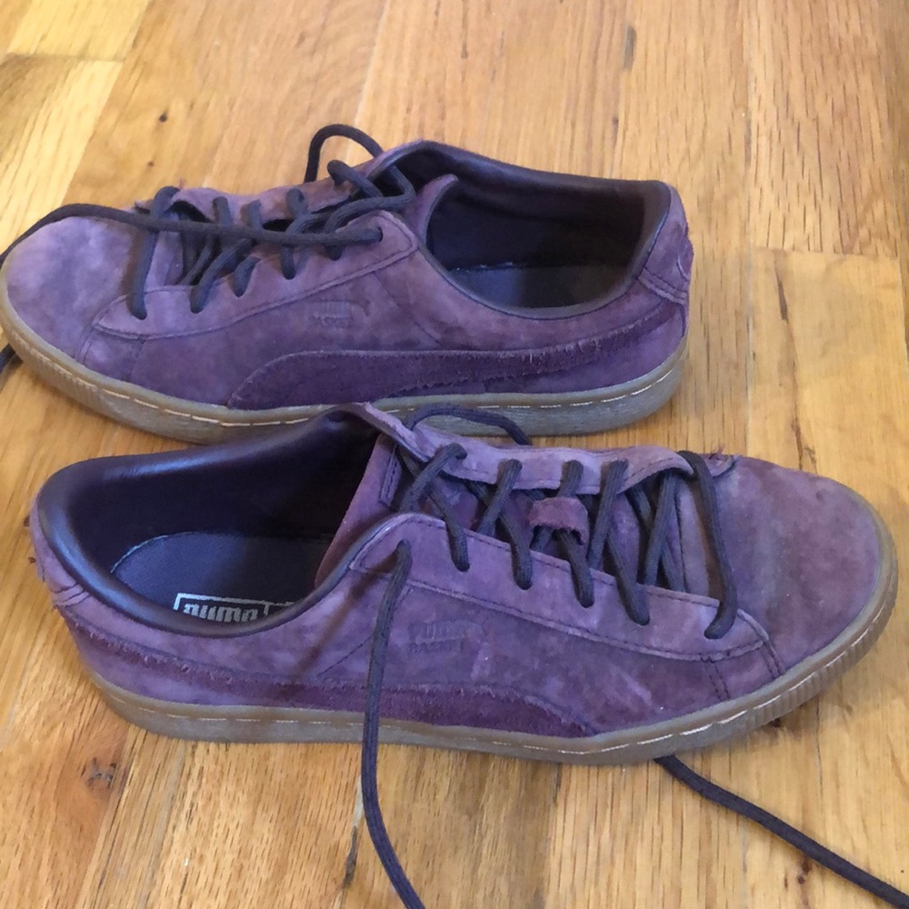 Puma maroon suede basket sneakers